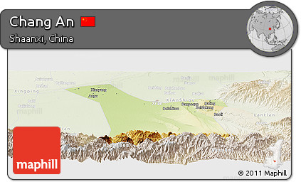 Physical Panoramic Map of Chang An, lighten
