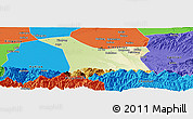 Physical Panoramic Map of Chang An, political outside