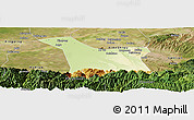 Physical Panoramic Map of Chang An, satellite outside