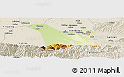 Physical Panoramic Map of Chang An, shaded relief outside