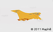 Political Panoramic Map of Chang An, cropped outside