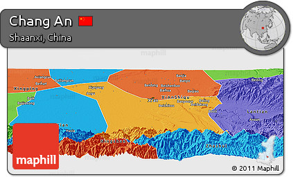 Political Panoramic Map of Chang An