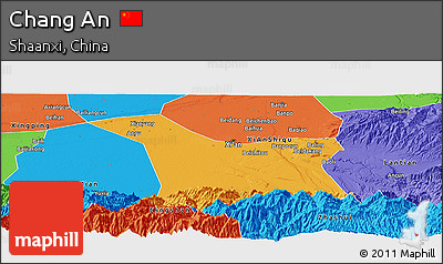 Political Panoramic Map of Chang An