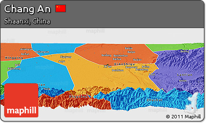 Political Panoramic Map of Chang An
