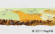 Political Panoramic Map of Chang An, physical outside