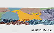 Political Panoramic Map of Chang An, semi-desaturated