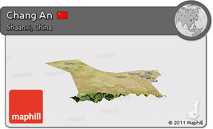 Satellite Panoramic Map of Chang An, cropped outside