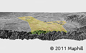 Satellite Panoramic Map of Chang An, desaturated
