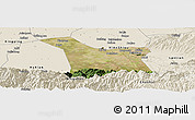 Satellite Panoramic Map of Chang An, shaded relief outside