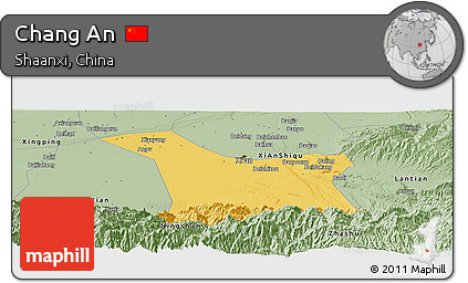 Savanna Style Panoramic Map of Chang An