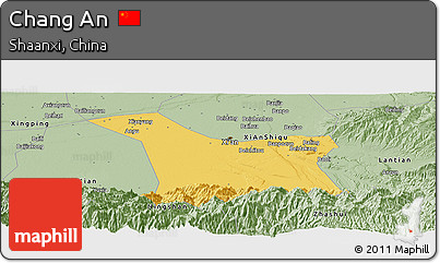 Savanna Style Panoramic Map of Chang An