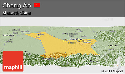 Savanna Style Panoramic Map of Chang An