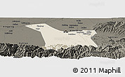 Shaded Relief Panoramic Map of Chang An, darken