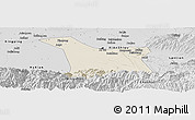 Shaded Relief Panoramic Map of Chang An, desaturated