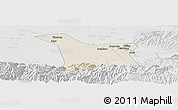 Shaded Relief Panoramic Map of Chang An, lighten, desaturated