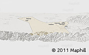 Shaded Relief Panoramic Map of Chang An, lighten, semi-desaturated