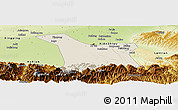Shaded Relief Panoramic Map of Chang An, physical outside
