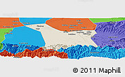 Shaded Relief Panoramic Map of Chang An, political outside