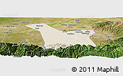 Shaded Relief Panoramic Map of Chang An, satellite outside
