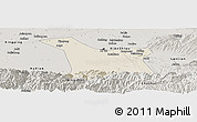 Shaded Relief Panoramic Map of Chang An, semi-desaturated
