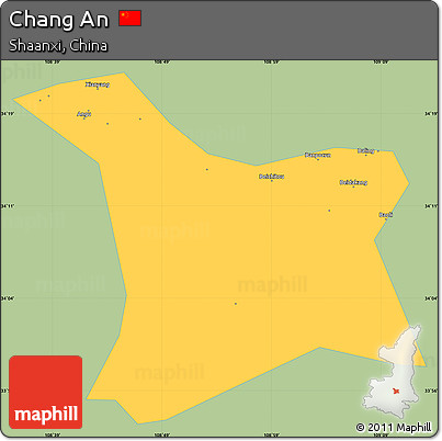 Savanna Style Simple Map of Chang An, single color outside