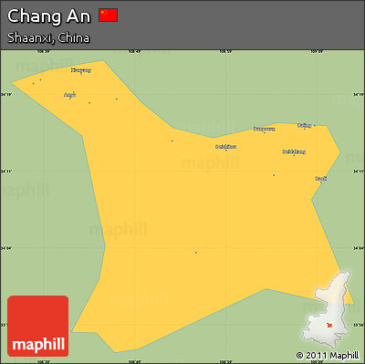 Savanna Style Simple Map of Chang An, single color outside