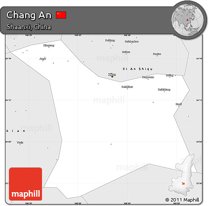 Silver Style Simple Map of Chang An