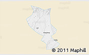 Classic Style 3D Map of Chengcheng, single color outside