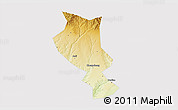 Physical 3D Map of Chengcheng, cropped outside