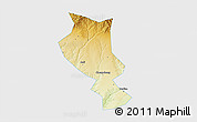 Physical 3D Map of Chengcheng, single color outside