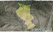 Satellite 3D Map of Chengcheng, darken, semi-desaturated
