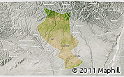 Satellite 3D Map of Chengcheng, lighten, semi-desaturated