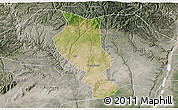 Satellite 3D Map of Chengcheng, semi-desaturated