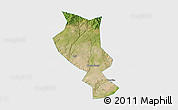Satellite 3D Map of Chengcheng, single color outside