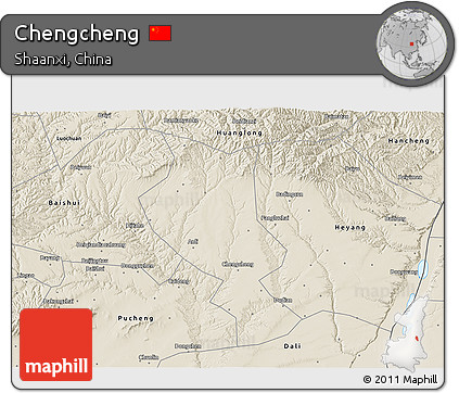 Shaded Relief 3D Map of Chengcheng