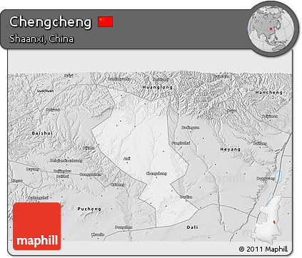 Silver Style 3D Map of Chengcheng