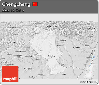 Silver Style 3D Map of Chengcheng
