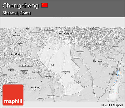 Silver Style 3D Map of Chengcheng