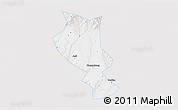 Silver Style 3D Map of Chengcheng, single color outside