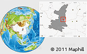 Physical Location Map of Chengcheng, highlighted country, highlighted parent region