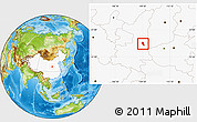 Physical Location Map of Chengcheng, highlighted country