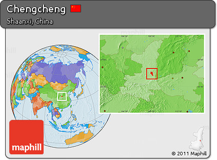 Political Location Map of Chengcheng