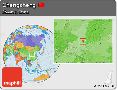Political Location Map of Chengcheng