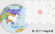 Political Location Map of Chengcheng, highlighted country