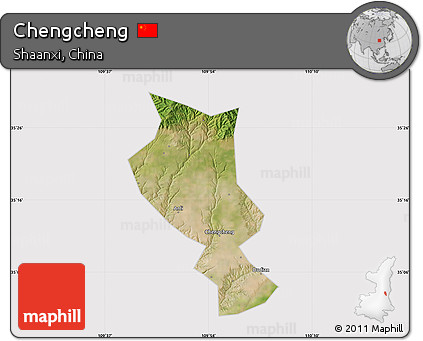 Satellite Map of Chengcheng, cropped outside
