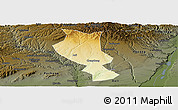 Physical Panoramic Map of Chengcheng, darken