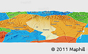 Physical Panoramic Map of Chengcheng, political outside