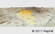 Physical Panoramic Map of Chengcheng, semi-desaturated