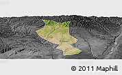 Satellite Panoramic Map of Chengcheng, darken, desaturated