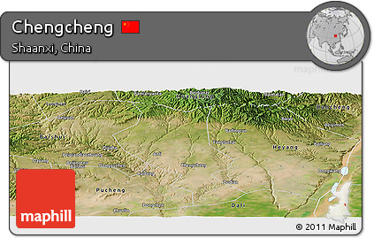 Satellite Panoramic Map of Chengcheng